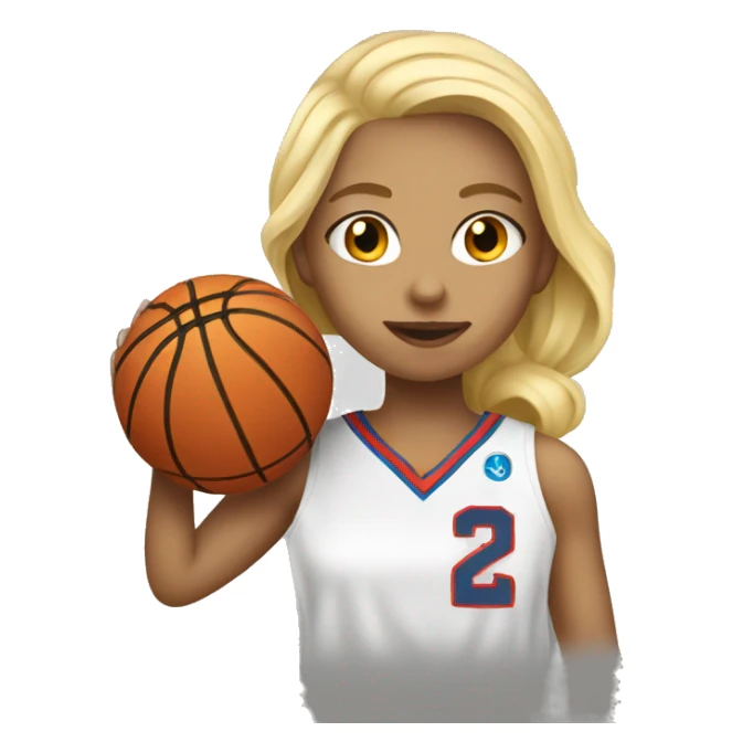 Blonde girl shooting basketball with 21 jersey  sticker