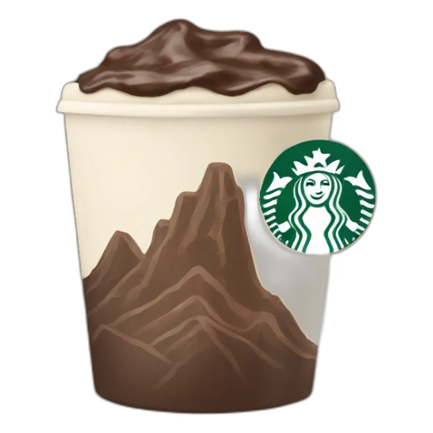 starbucks chcolate with moutain logo sticker