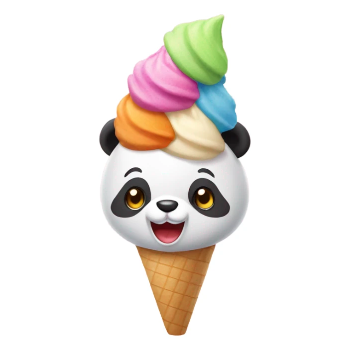 Panda eating ice cream sticker