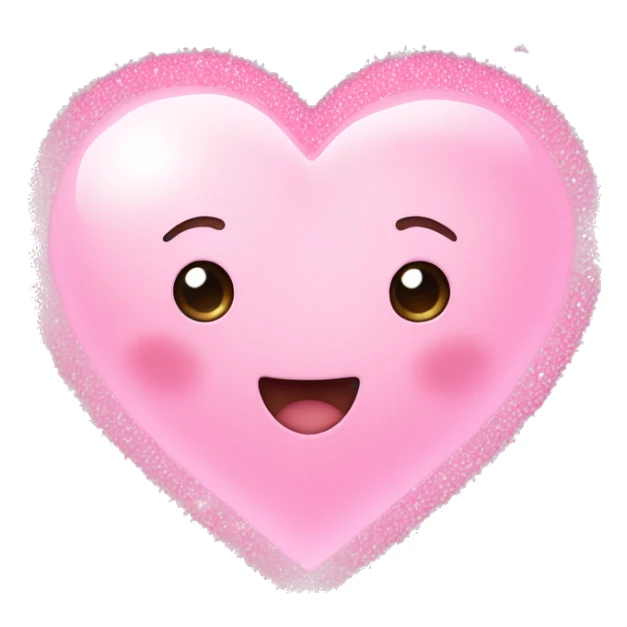 Baby pink heart with sparkling  sticker