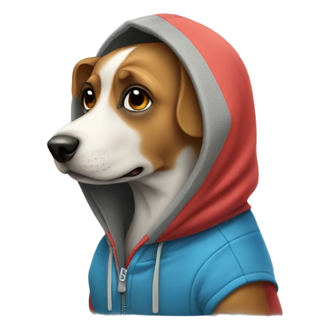 dog wearing a hoodie sticker