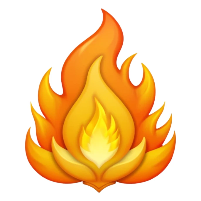 Aesh sheli breslev emoji, no text, spiritual and warm flame sticker
