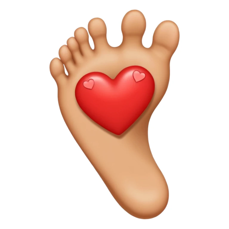 playful foot emoji with a flirty face and a small heart sticker