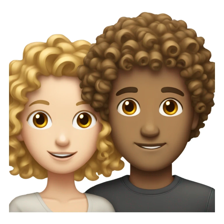 Curly haired white girl with curly haired white man sticker