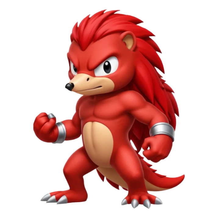Sonic the hedgehogs friend knuckles a red animal  sticker