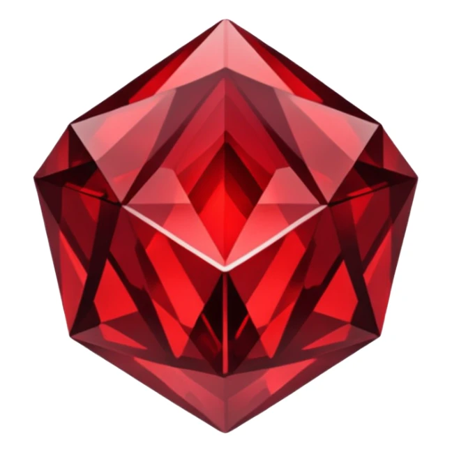 iOS sticker, dark fantasy crystal, monochrome red, minimal sticker