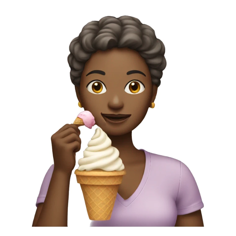 woman eating an ice cream sticker