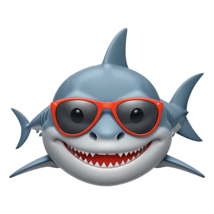 Shark with sunglasses and body sticker