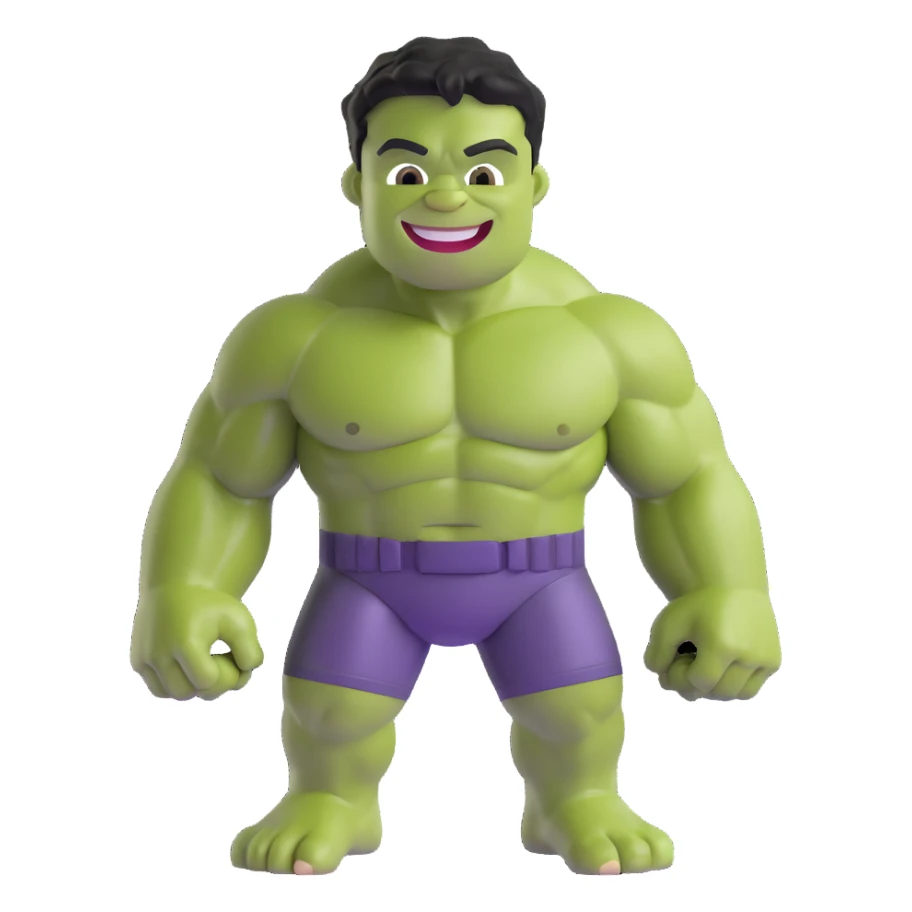 cute friendly hulk superhero smiling for children sticker