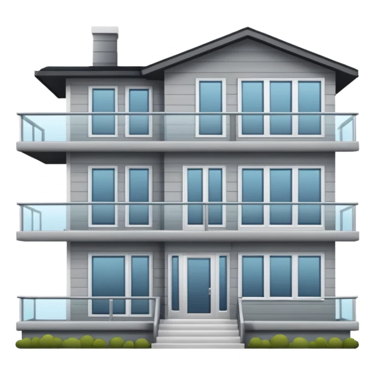Generate a modern looking house, with grey wood panels on the outside, 2 floors sticker