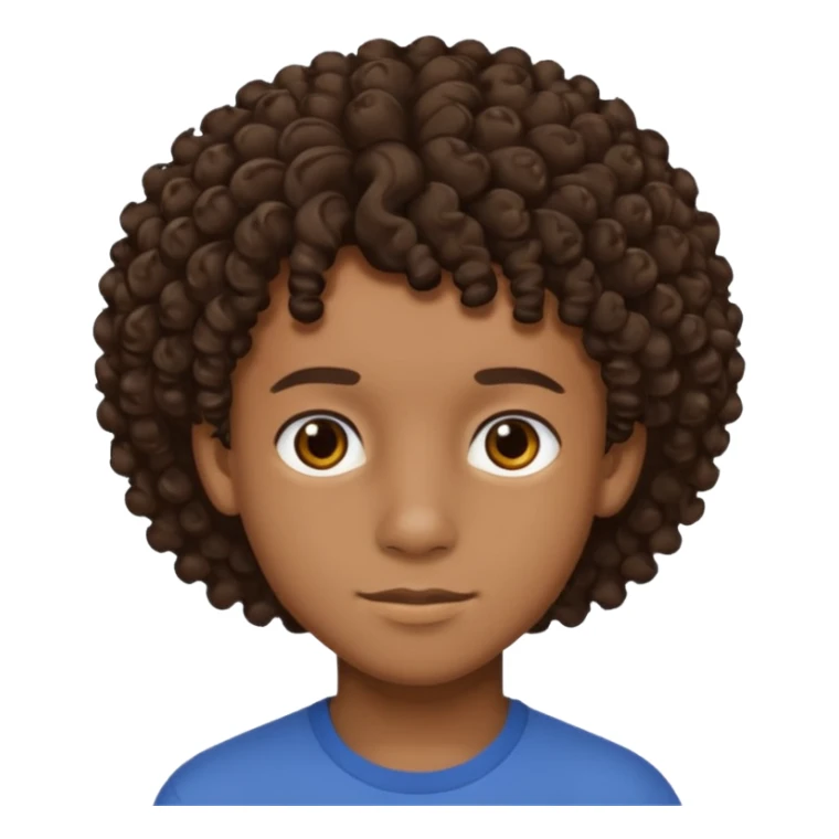 Black 15 year old boy with curly brown hair sticker