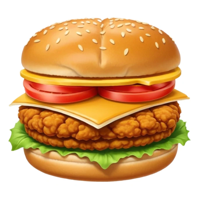 simple fried chicken sandwich, minimal details sticker