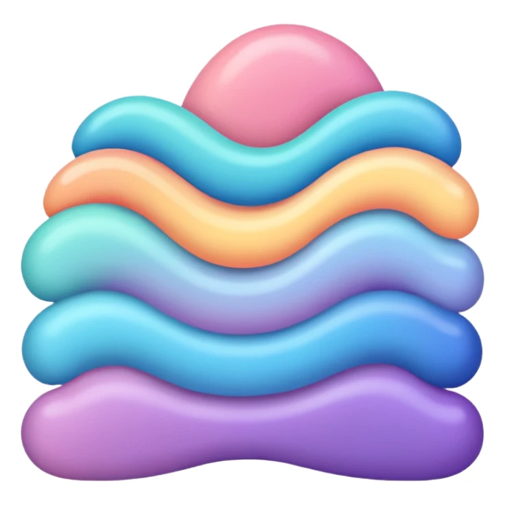 colorful pastel colors gradient line one line thick sticker