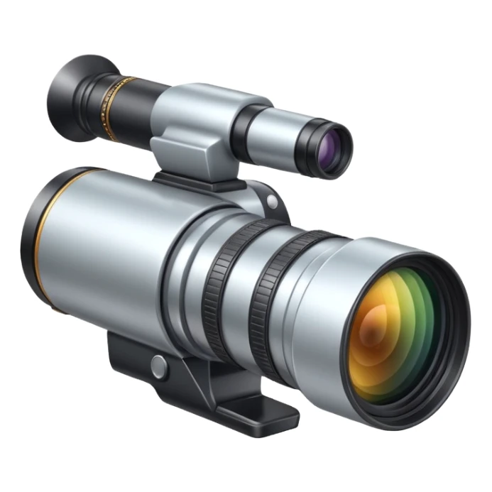 telephoto camera object icon, long zoom lens, professional DSLR body, 3D cartoon, mobile game icon style, centered, clean background, no text, no watermark
  sticker