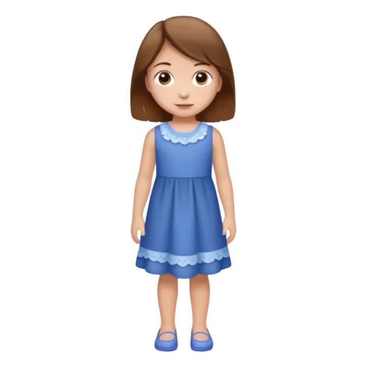 A little girl with brown hair standing  sticker