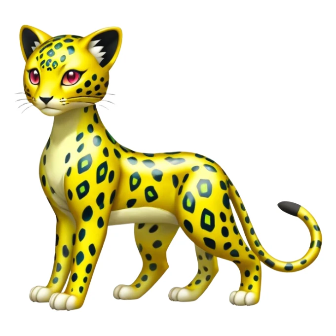 Shiny Elemental Exotic Colorful Liepard-Delcatty-Pokémon-Fakémon-hybrid-creature (full body) sticker