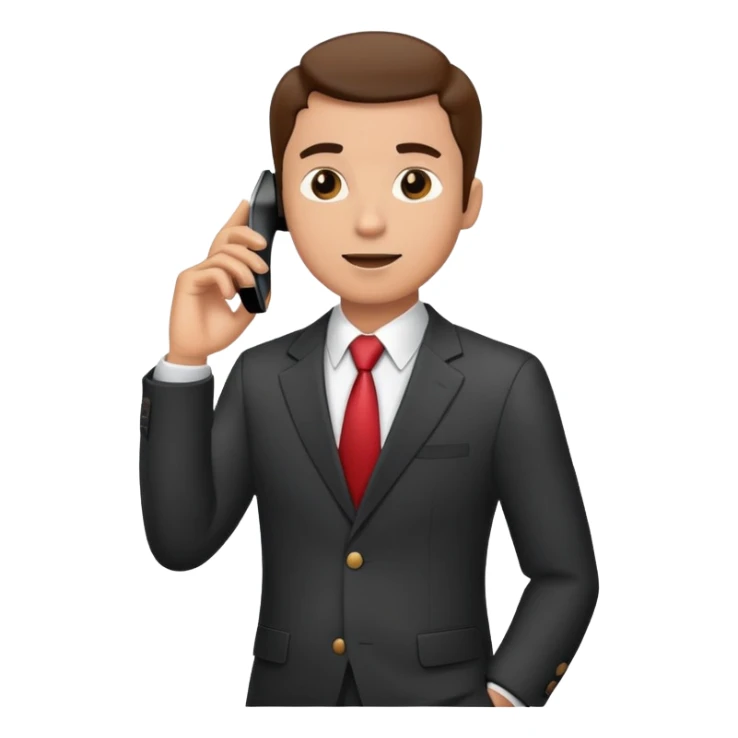 Professional salesman in business suit talking on smartphone sticker