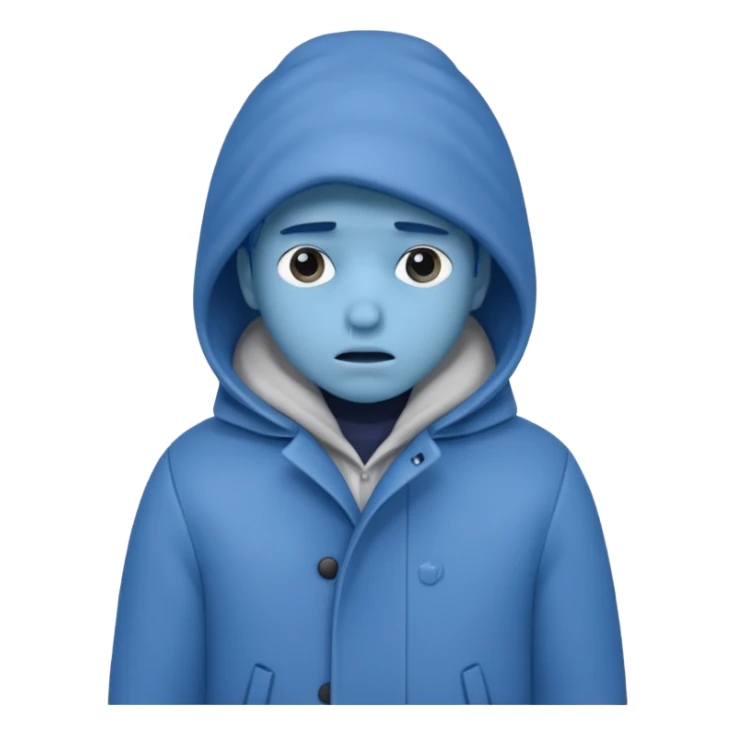 Uma pessoa azul de frio congelando sticker