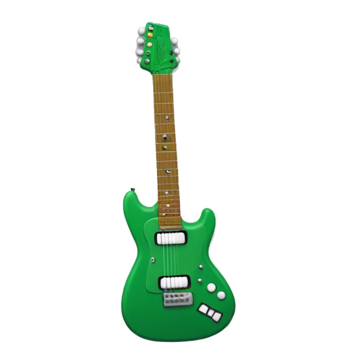 Green Electric Guitar with Rat Stickers sticker