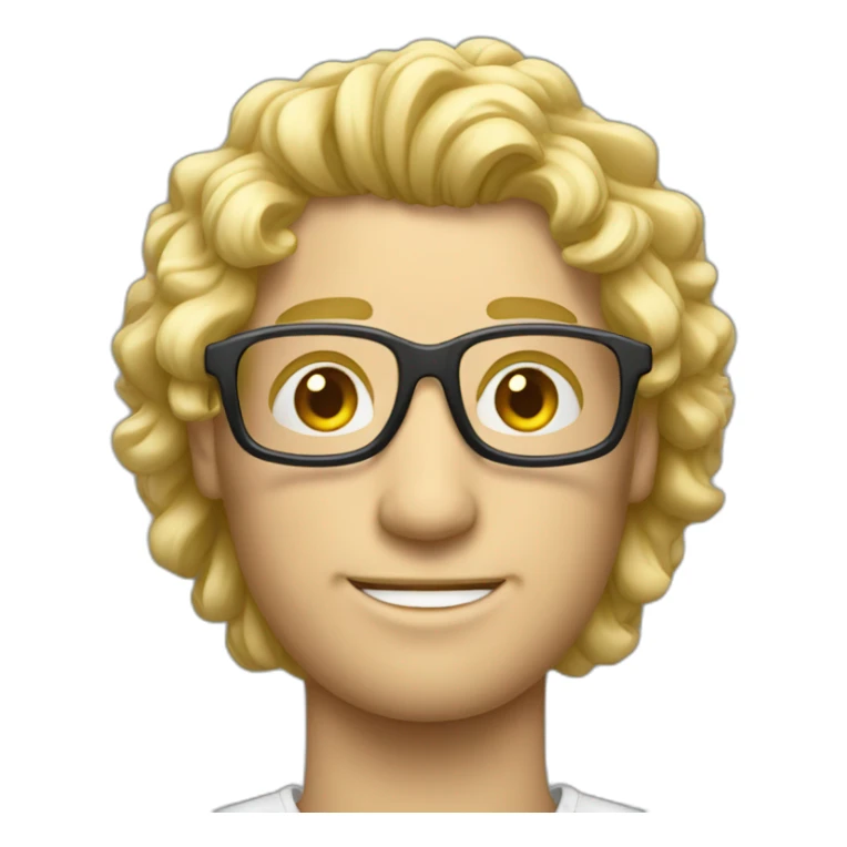 Un homme blond bouclé avec des lunettes sticker