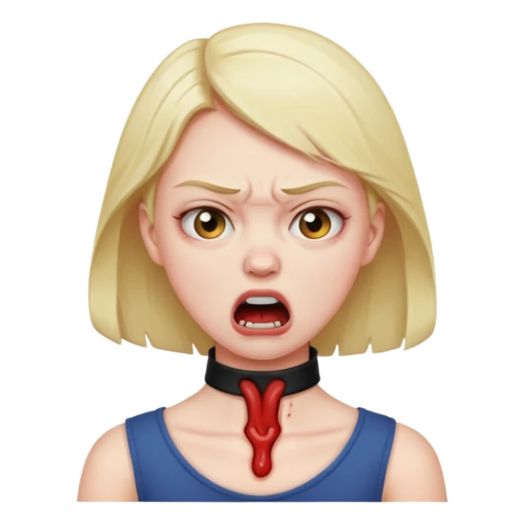 Angry girl chocking her own neck sticker