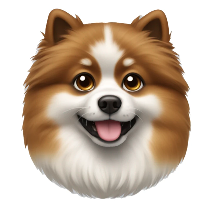 A pomeranaian with brown and white fur  sticker