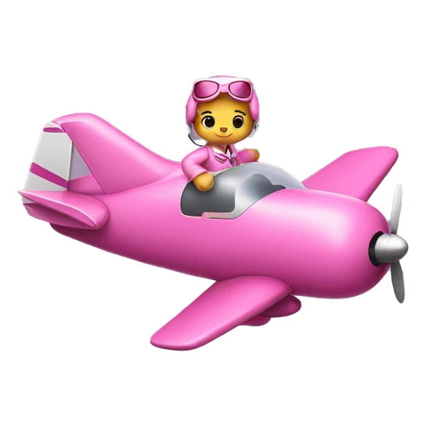 Hello Kitty the character as a pilot flying a pink airplane sticker