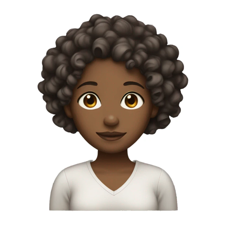 black lighter skin girl with curly hair sticker
