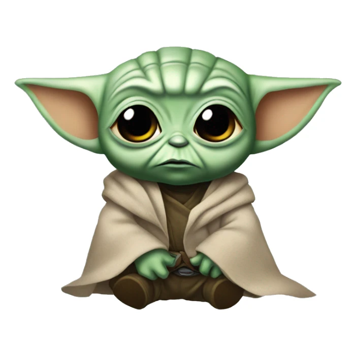 Baby Yoda in the mask of Batman sticker