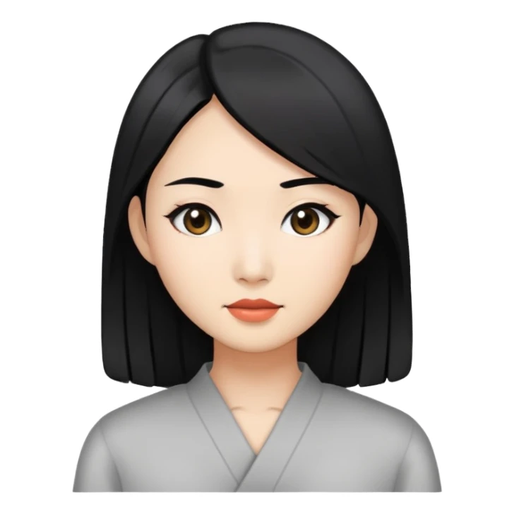 an Asian woman with black hair sticker