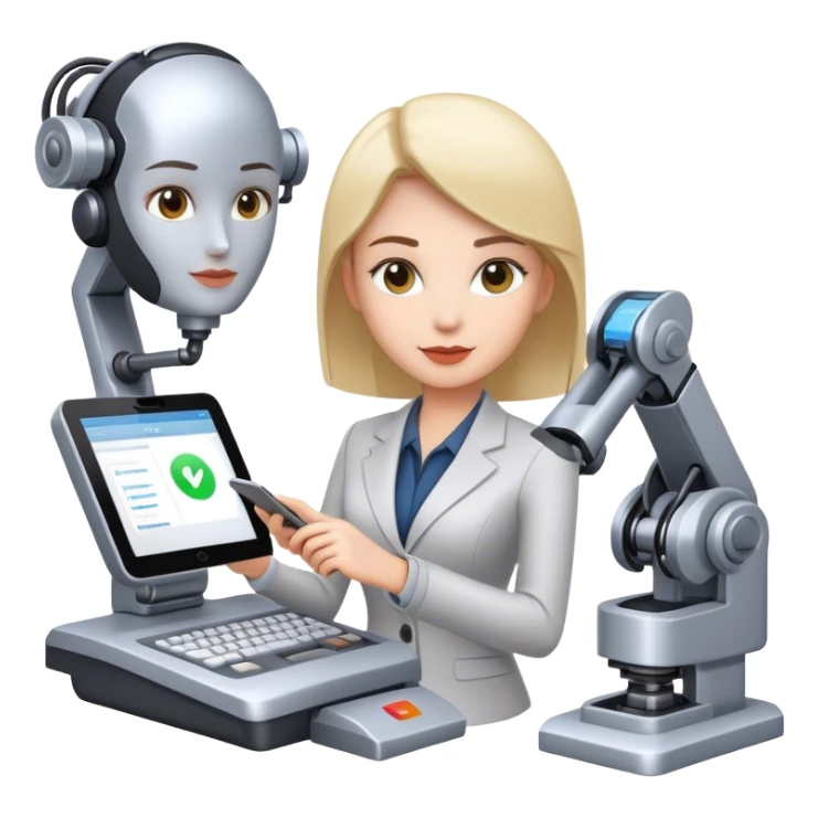 Female Business manager and automation sticker