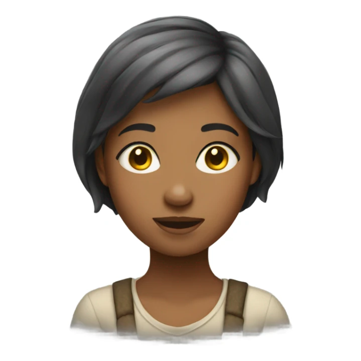 short hair village girl sticker