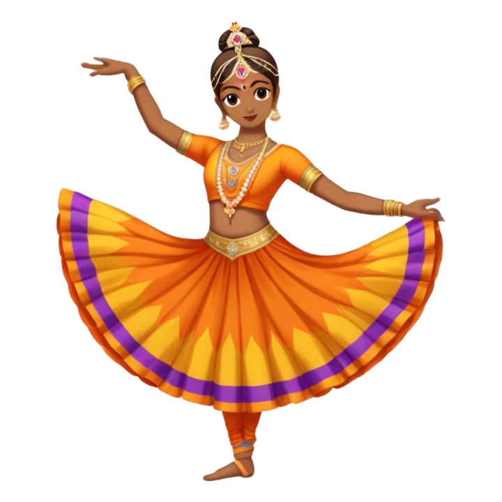 person performing Indian classical dance, colorful costume sticker
