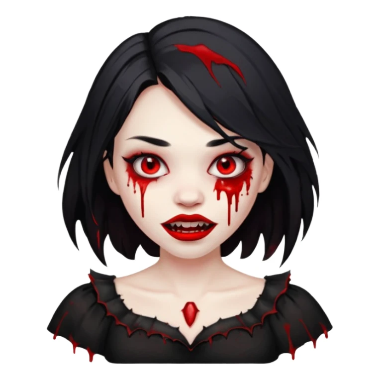 Vampir, Girl, Fangs, Blood, Penis sticker