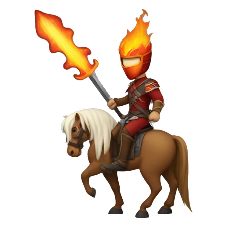 horseman with a flaming sword sticker