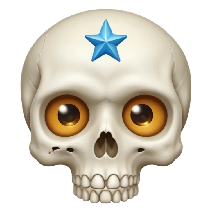 Skull with big stars in the eyes covering the eye section  sticker