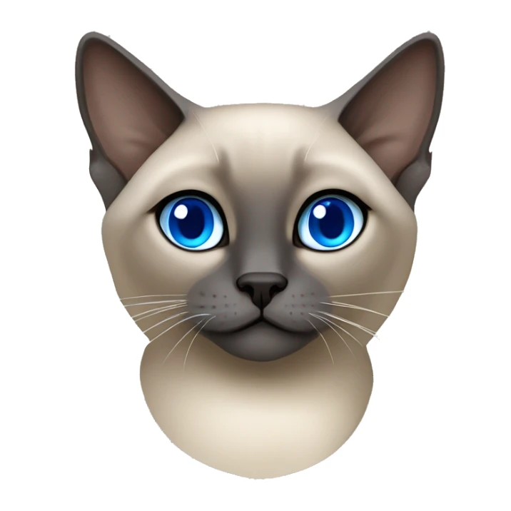 Blue mink tonkinese cat with blue eyes curled up sticker