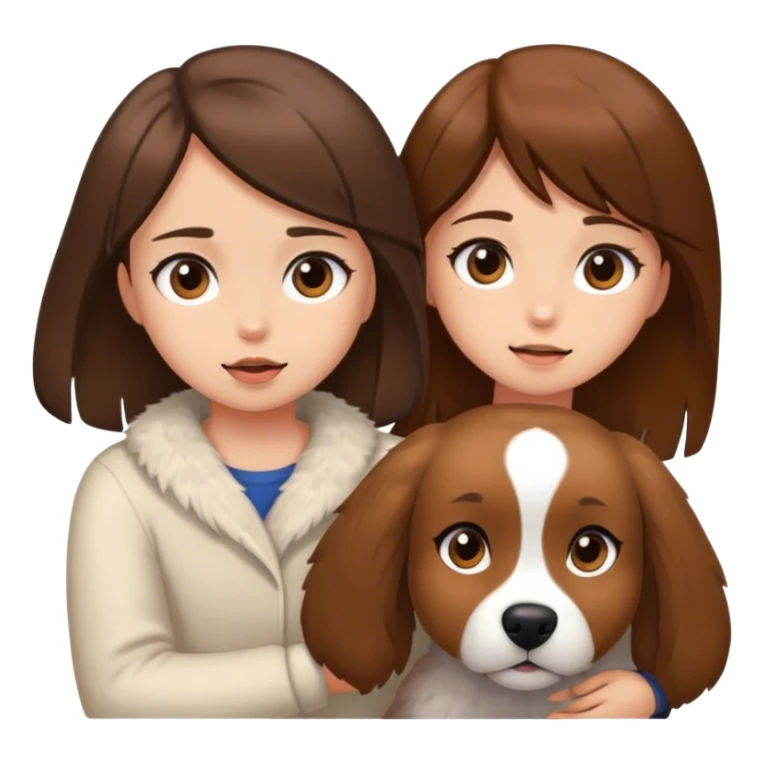 Dog with a brown hair girl sticker
