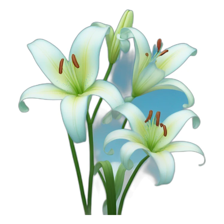 Color Blue sky Lily flowers sticker