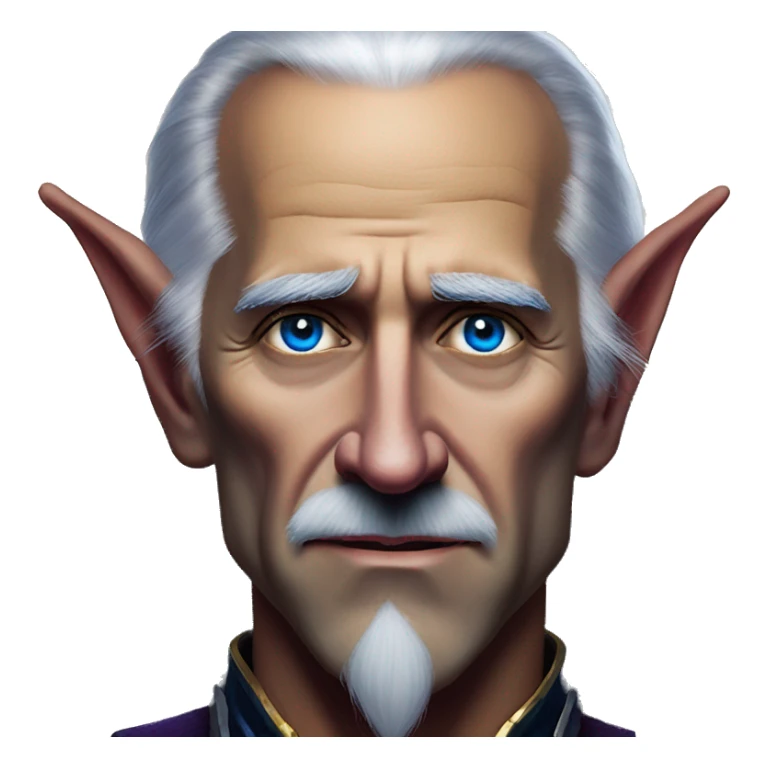 Night Elf Biden in Warcraft style, oil paint, mysterious eyes, intricate lips, masterpiece portrait, beautiful, desirable, logical sticker