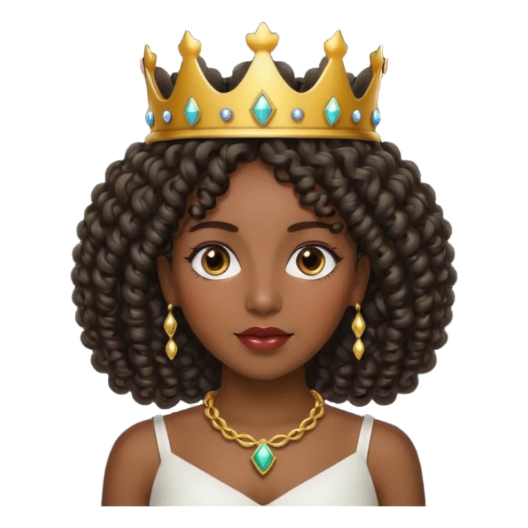Una mujer negra rizada con una corona sticker