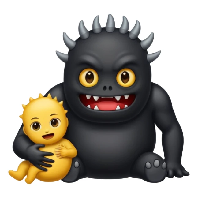 Black body monster with baby emoji sticker