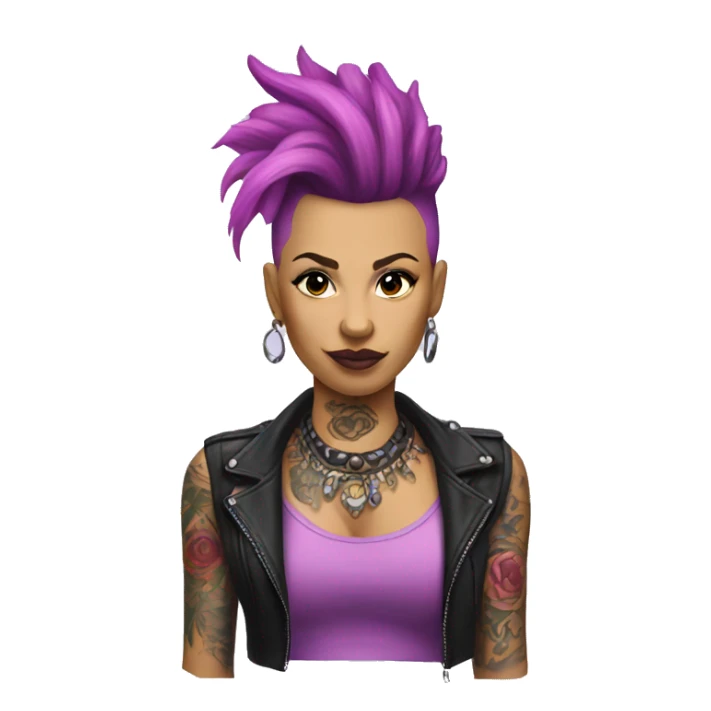 Lady Mohawk pink purple tatto  sticker