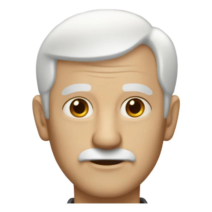 Old man with white hair bald front of the head and hazel eyes sticker