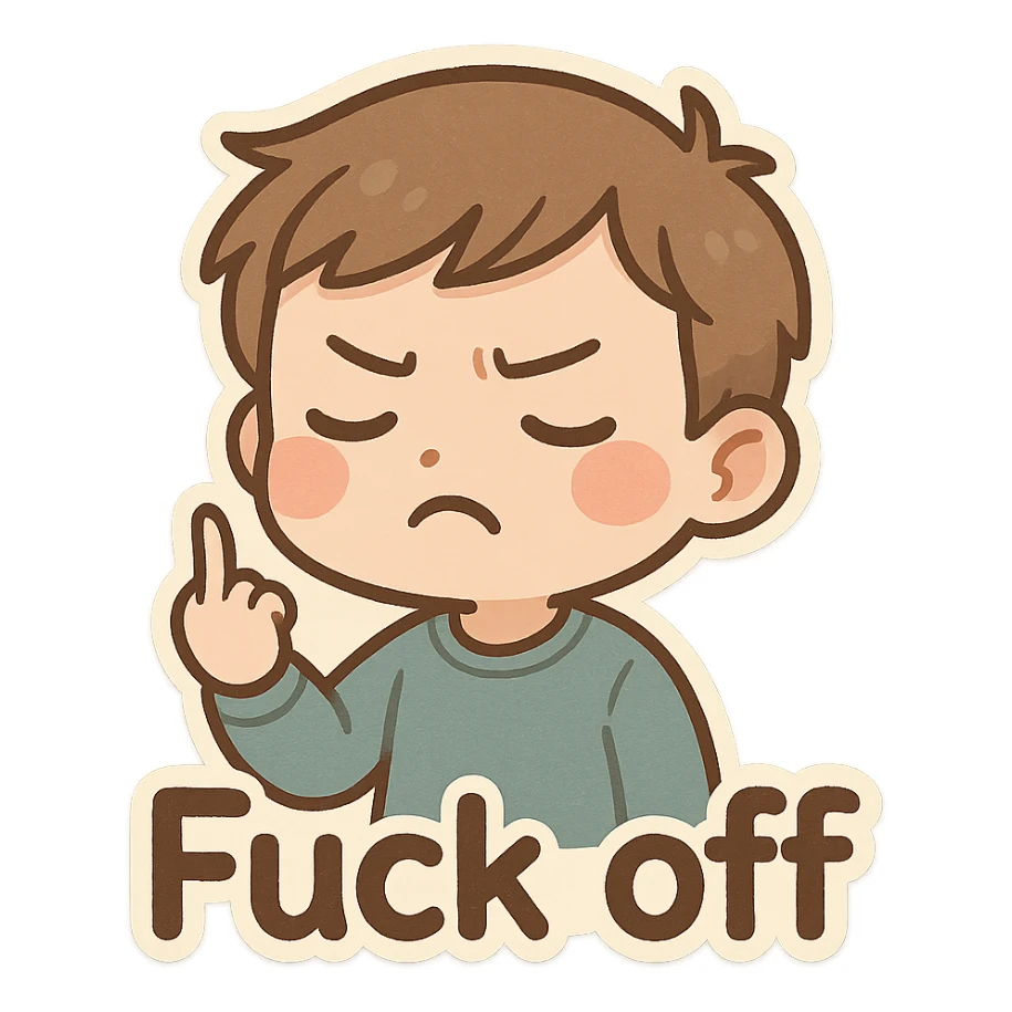 Fuck off text sticker, remove background sticker