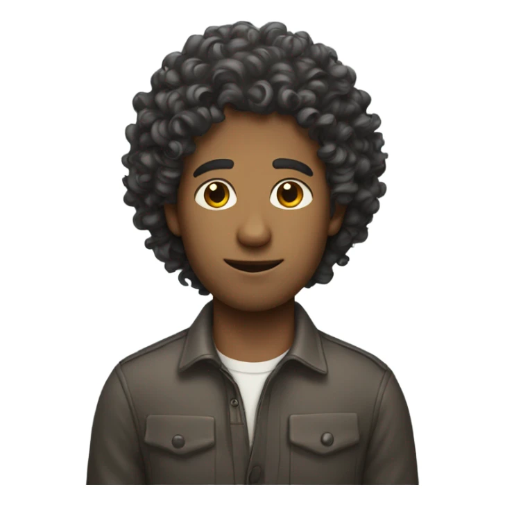 Curly hair guy standing  sticker