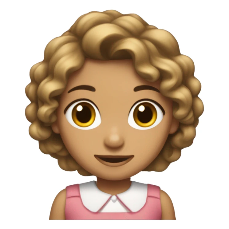 Niña morenita cabello café  medio chino sticker