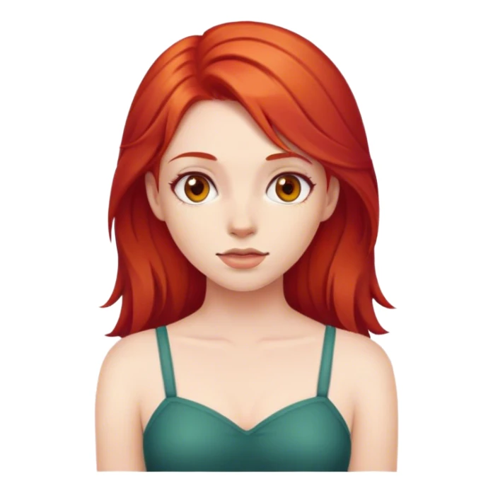 Red hair girl face sticker