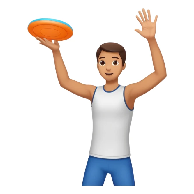 hands catching a flying frisbee, fun and dynamic sticker