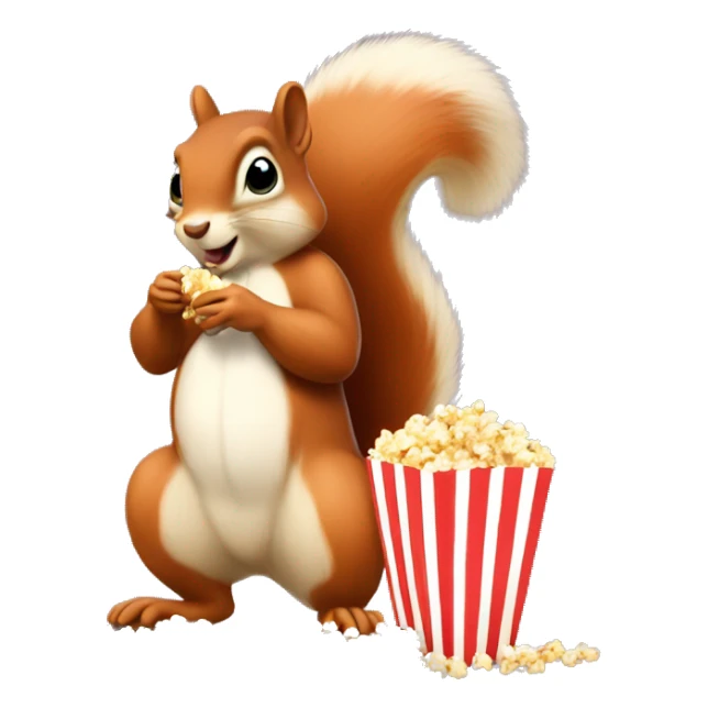 I want a picture of a squirrel squirrel eating popcorn title Mr squirrel sticker
